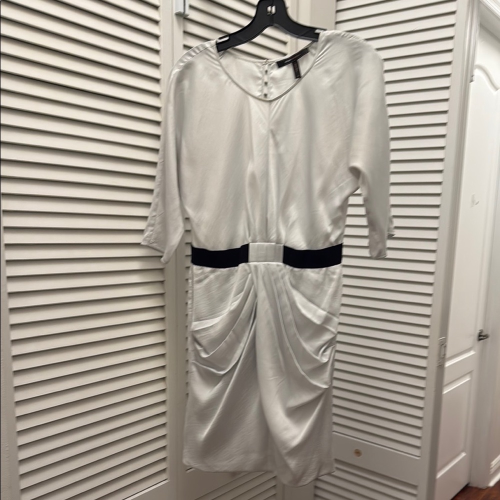 BCBGMaxAzria White Sheath Dress with Dolman Sleeves